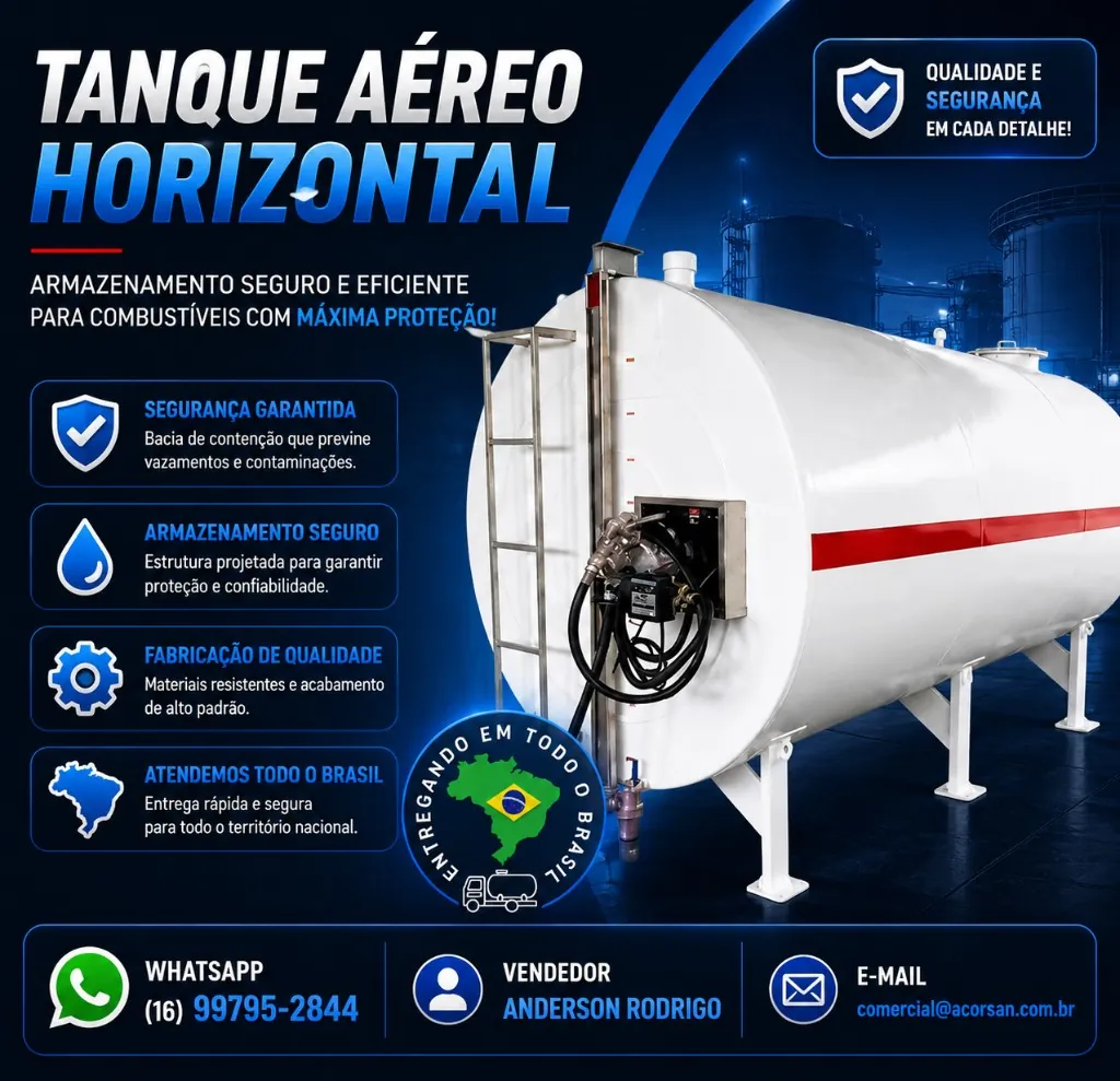 Tanque bipartido e compartimentação interna